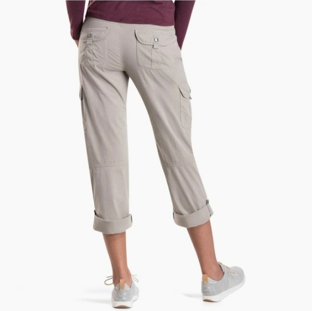 Kuhl Splash Tan Cargo Hiking Pants Roll Up Hem Ankle Women's Size 8 Regular - Picture 3 of 15